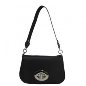 Crossbody bag black with 2 straps turn lock closure